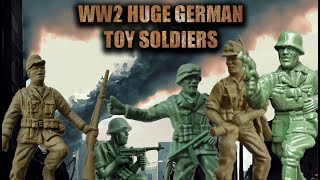 Reviewing bag of huge WW2 german toy soldiers by unknown maker