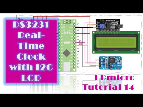 LDmicro 14: I2C LCD & DS3231 Real-Time Clock (Microcontroller PLC Ladder Programming with LDmicro)