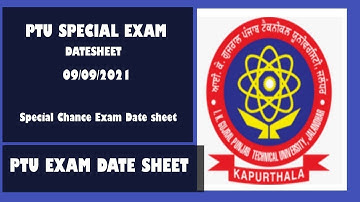 PTU special chance exam date sheet || Special Chance Exam Date sheet 09/10/2021 #learnprince