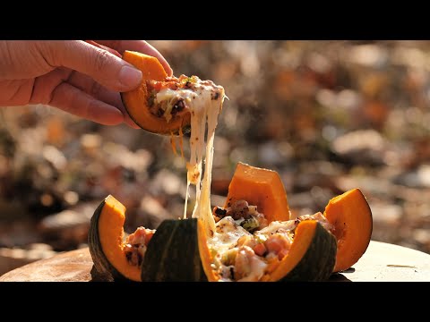 <strong>단호박찜</strong> / 캠핑카 / Sweet pumpkin / Camping, Cooking / 캠핑하루 / 서핑 캠핑 / Vanlife Korea 수향 X 캠핑한끼