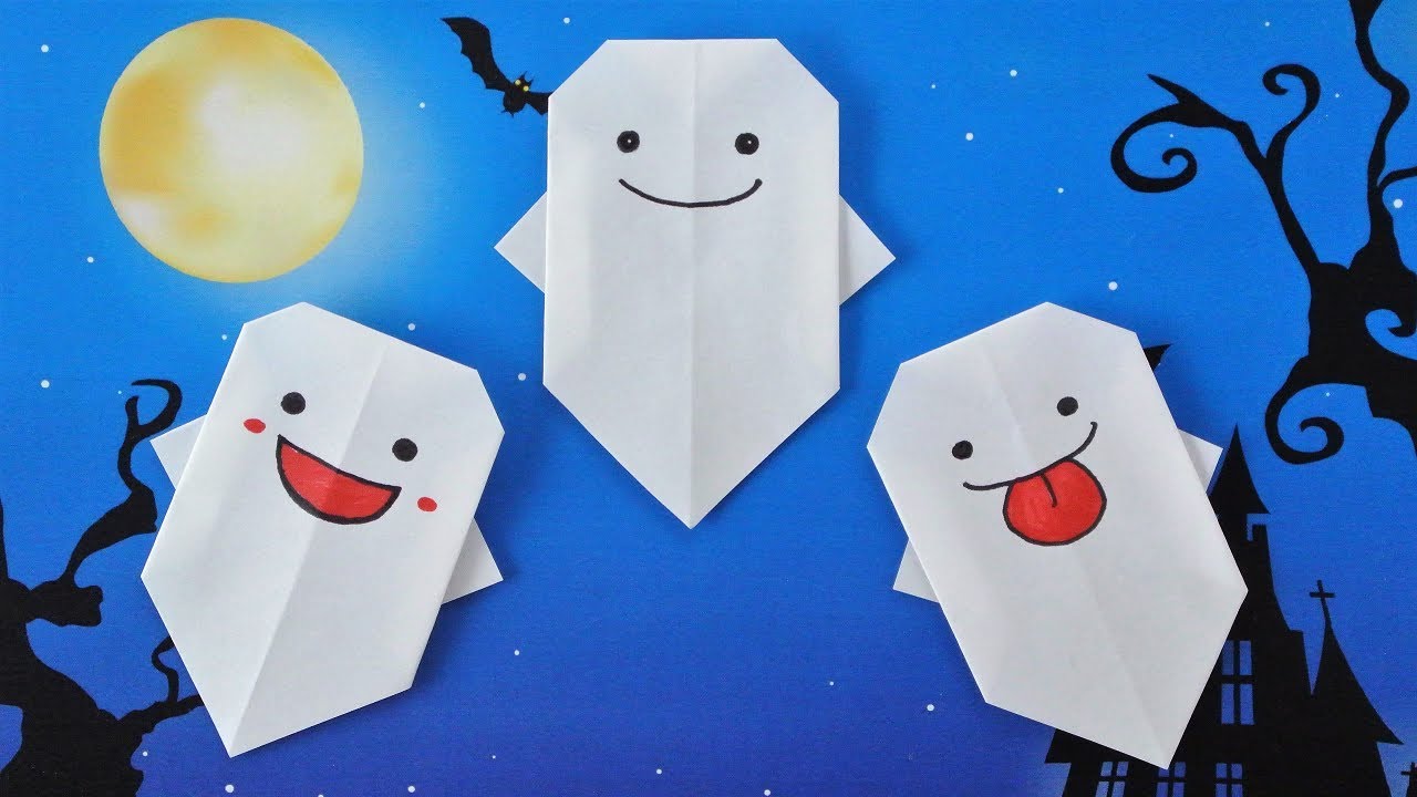 ハロウィン折り紙 1分で簡単 おばけの作り方 Halloween Origami Let S Make Ghost In 1 Min Youtube