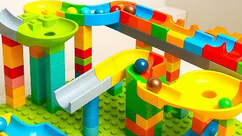 Satisfying Building Block Coaster Marbles Run Race ASMR - Exploring Space Time With Beautiful Sound