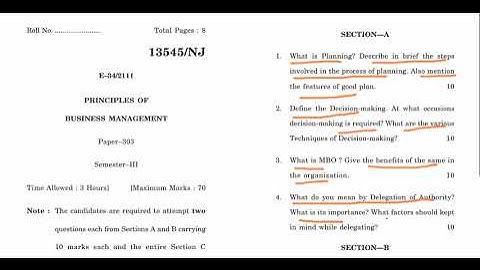 PRINCIPLES OF  BUSINESS MANAGEMENT PAPER