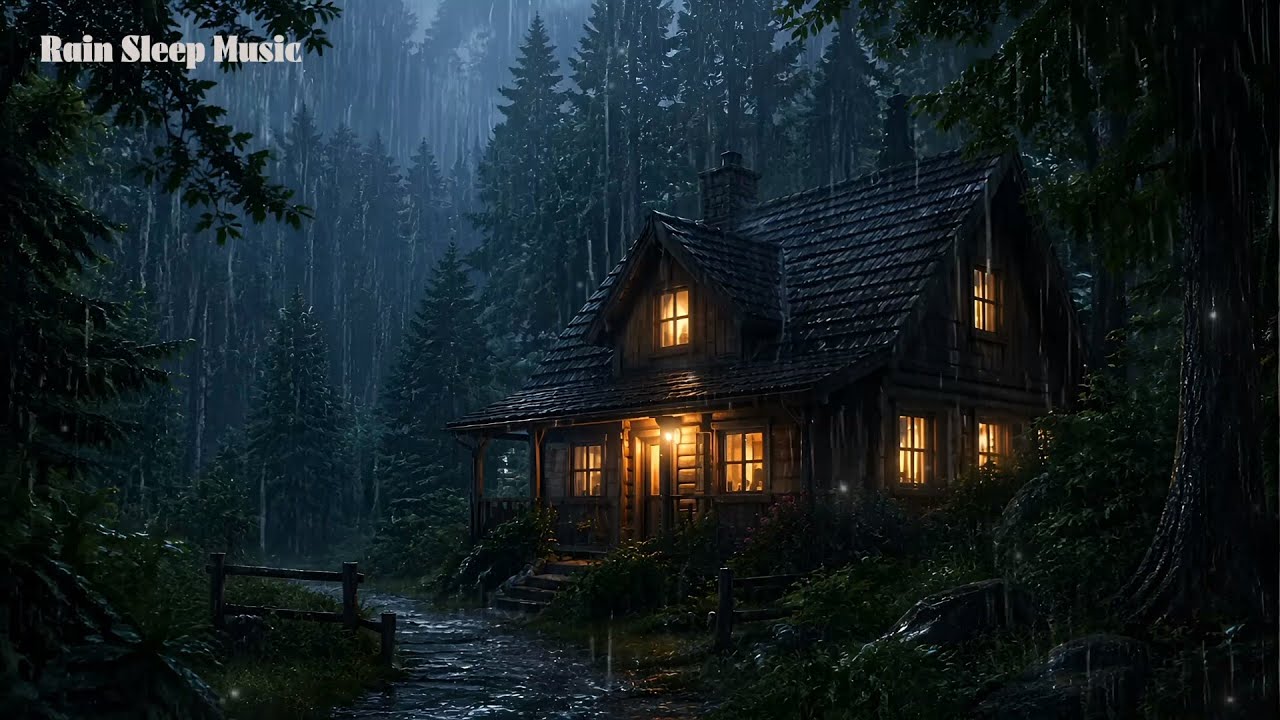 🌧️ Deep Sleep in Heavy Rain | Cozy Cabin Ambience & Relaxing Sleep ...