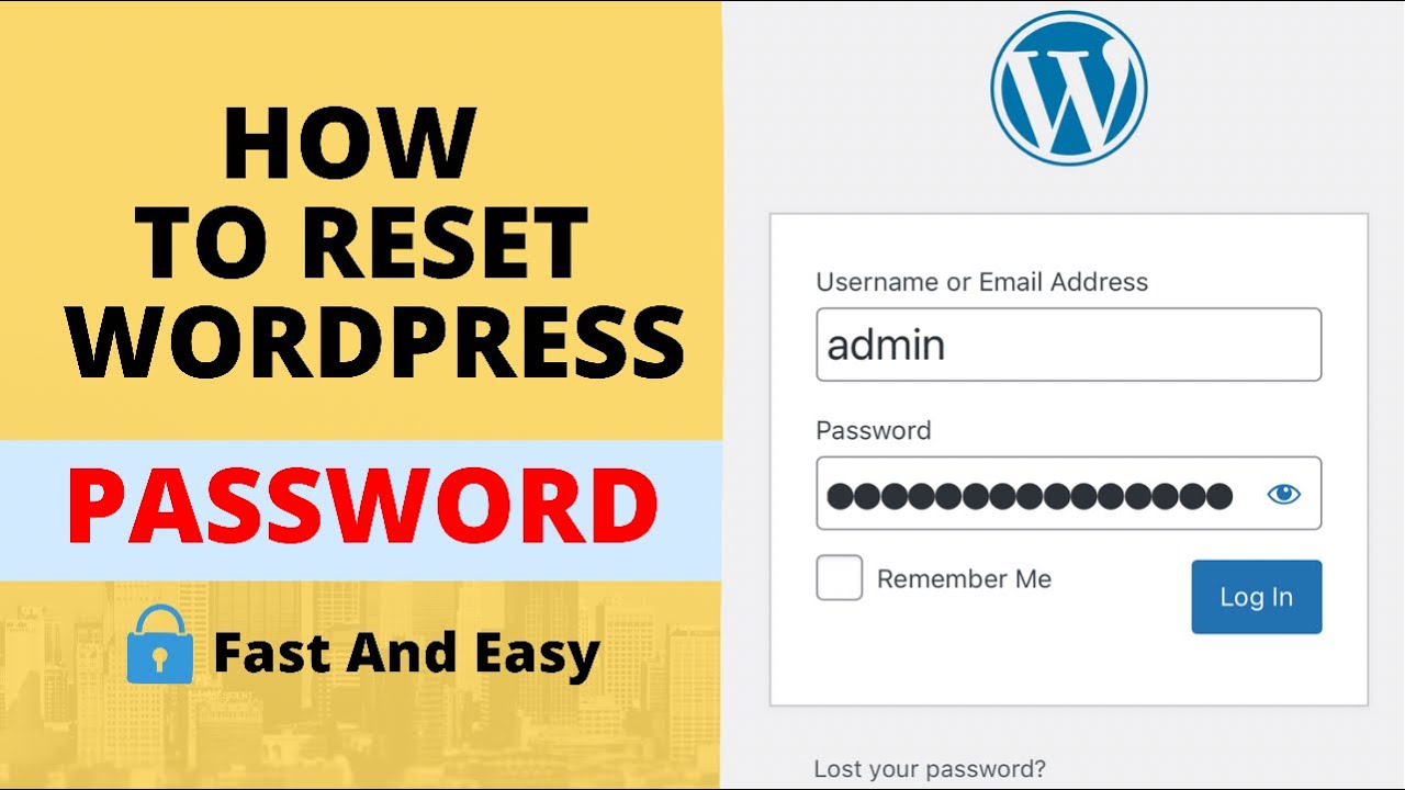 How to reset your wordpress admin password Easy and Fast - YouTube