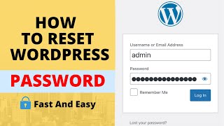 How to reset your wordpress admin password Easy and Fast