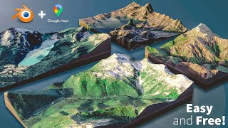 how to create 3d terrain with google maps and blender!