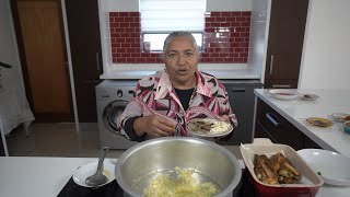 Making delicious Fish Biryani - with Baby hake and boiled eggs