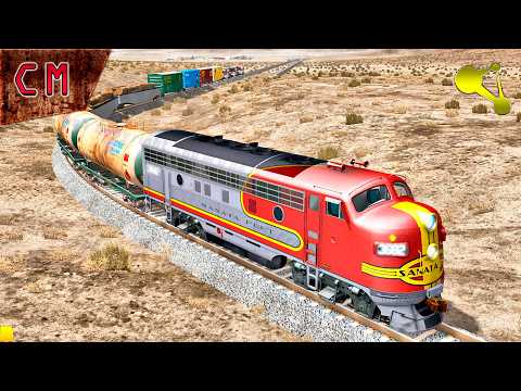 Trains VS Cars etc. - Diesel train crashes BeamNG Drive #4