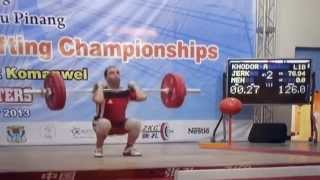 World Cup Masters Champion Khodor Alaywan Clean & Jerk 126Kg Cat 77Kg