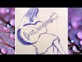 How to draw a girl with violin   mariyath art