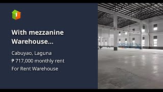 With mezzanine Warehouse (Commercial) For Rent in Cabuyao Laguna