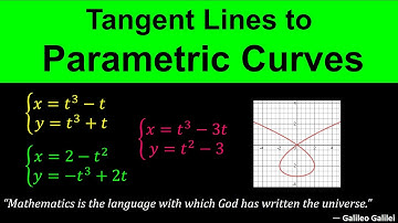 Tangent Lines to Parametric Curves - Tangent lines to Parametric Equations - Calculus