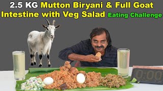 2.5 KG Koogaiyur Mutton Biryani, Full Goat Botti Fry with Veg Salad Eating Challenge |