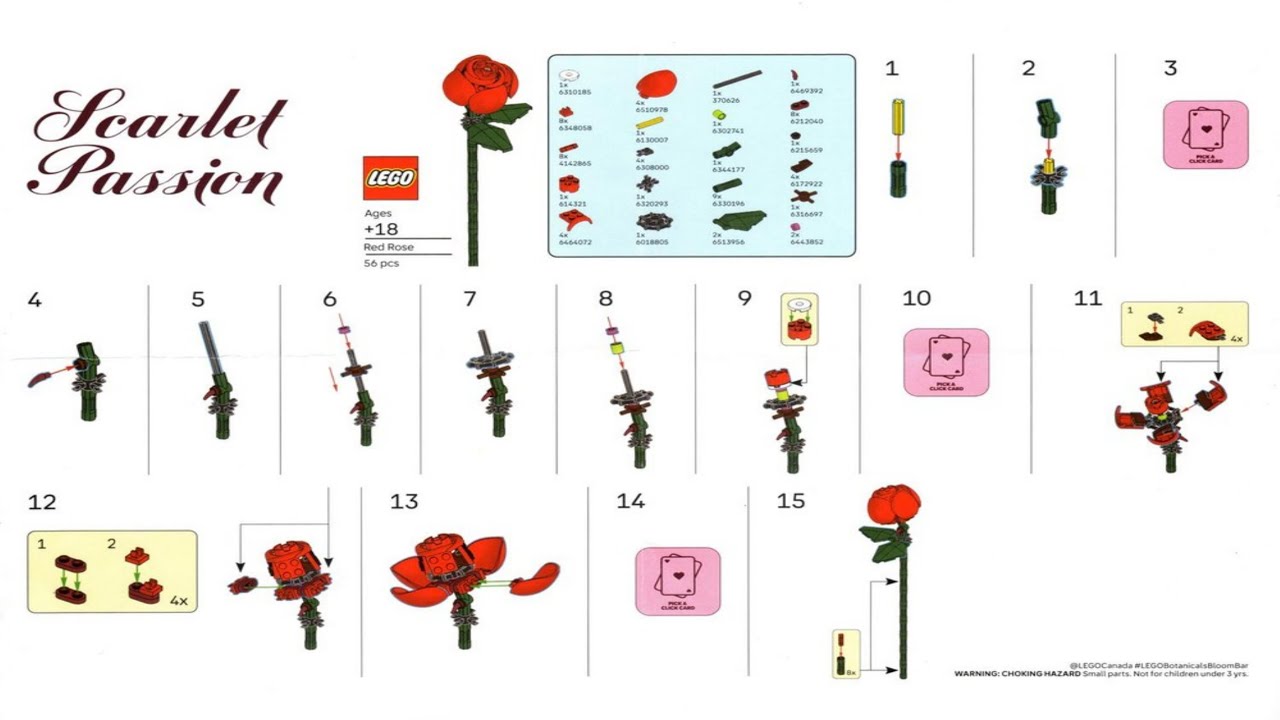 Botanicals - Scarlet Passion - Valentine's Day Event LEGO instructions
