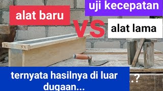 uji kecepatan dua alat memasang batako!!!