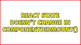 react state doesn't change in componentDidmount()