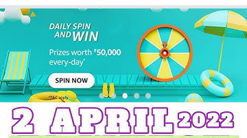 Amazon Funzone Daily Spin and Win Answers Today|2 April 2022| Daily Quiz Time