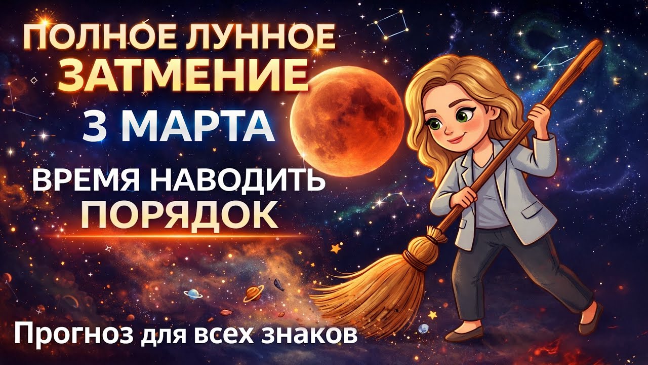 🌑ПОЛНОЕ ЛУННОЕ ЗАТМЕНИЕ 3 МАРТА🔥ВРЕМЯ КАРМИЧЕСКОЙ УБОРКИ🧹АСТРОЛОГИЧЕСКИЙ ПРОГНОЗ ДЛЯ ВСЕХ ЗНАКОВ