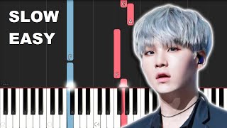 Agust D - So Far Away (SLOW EASY PIANO TUTORIAL)