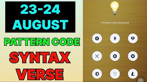 23 & 24 August Syntax Verse Daily Vault Pattern Code | Syntax Verse Quiz Answer 23 August | #syntax 