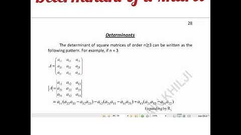 Determinant of a Matrix -19 | Abid Hussain Khilji