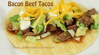 These bacon beef tacos are amazing and easy to make. tender sirloin,
smokey fire roasted tomatoes round out the flavors. visit my website:
htt...