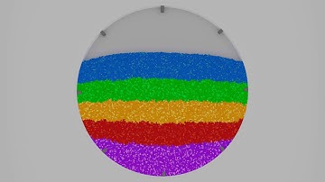 Mix rainbow animation. Colored balls. Particle fluid. Molecular script. Party music. Video 4K