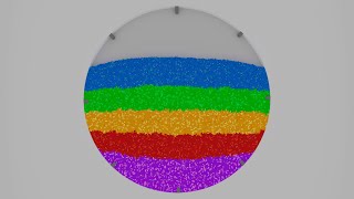 Mix rainbow animation. Colored balls. Particle fluid. Molecular script. Party music. Video 4K