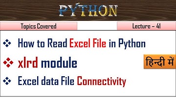 How to read Excel File in Python| Lecture 41 | XLRD Module