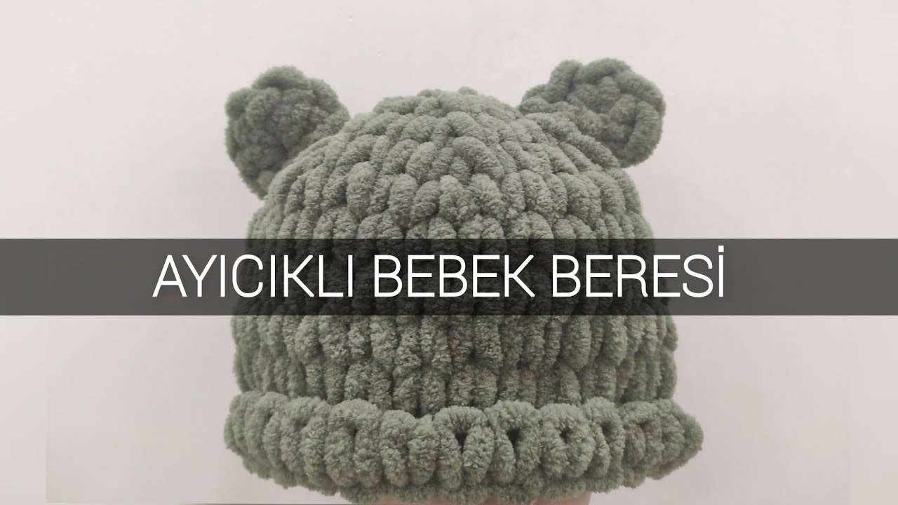 Ayıcıklı Bebek Beresi 🐻 | Alize Puffy Fine İle Şiş Yok, Tığ Yok | Maya Eşliğinde 🐈
