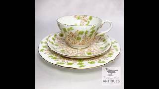 Vintage Shelley Hedgerow Tea Cup Trio, Set Of 3, Ca. 1940S - 60S