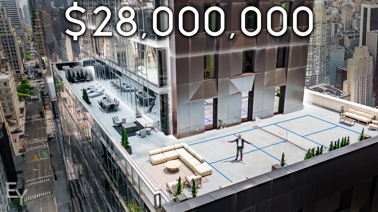 ⁣Inside a $28,000,000 NYC Apartment with a Private Pickle Ball Court!
