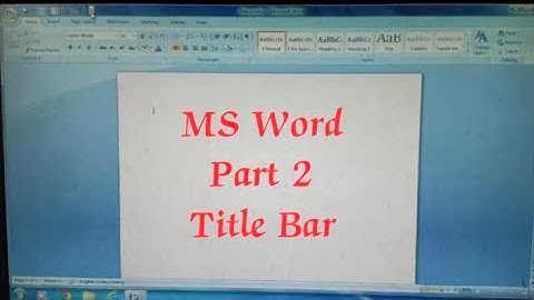 WORD-Part 2- Title Bar | LD Typist #masteringedutech #ldtypist #computerassistant #psc