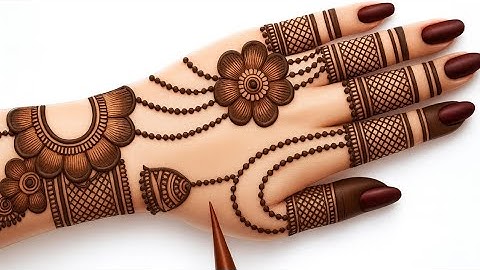 Very simple unique style mehndi design for back hand|new easy mehndi design 2025 | mehandi designs|