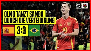Thumbnail for Olmo lässt sie alle stehen: Spanien - Brasilien | Internationales Testspiel | DAZN Highlights