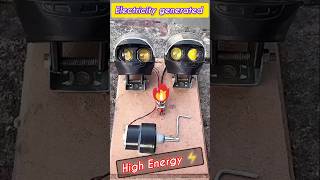 Two Helmet Look Cycle Fog Light 🔥 Powering Into 12V Gear Motor 😲 #diy #generator #project
