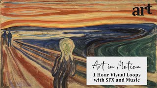 The Scream by Edvard Munch | ART IN MOTION | 1 Hour Loop with Music & SFX | TELEVISION SCREENSAVER