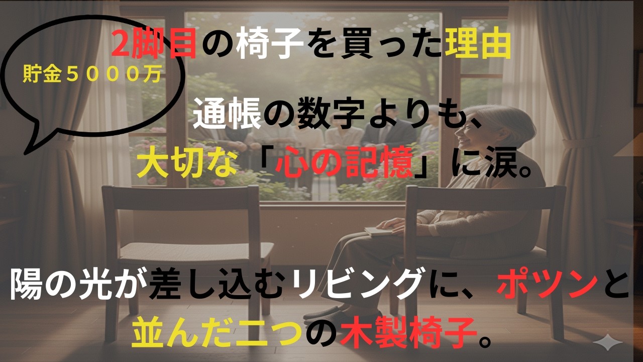 【実話】貯金5000万、でも友達ゼロ。72歳独身女性が「2脚目の椅子」を買った本当の理由に涙が止まらない…