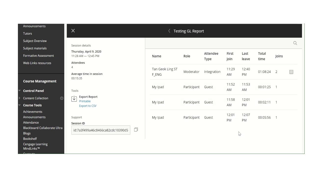 BlackBoard Collaborate Ultra Attendance - YouTube