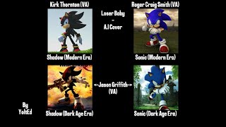 (Modern) Sonic, (Modern) Shadow, (Dark Age) Sonic, And (Dark Age Shadow) Sing Loser Baby (A.I Cover)