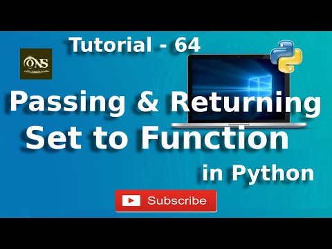 Passing and Returning Set to Function in Python || Tutorial - 64 || Python Tutorial