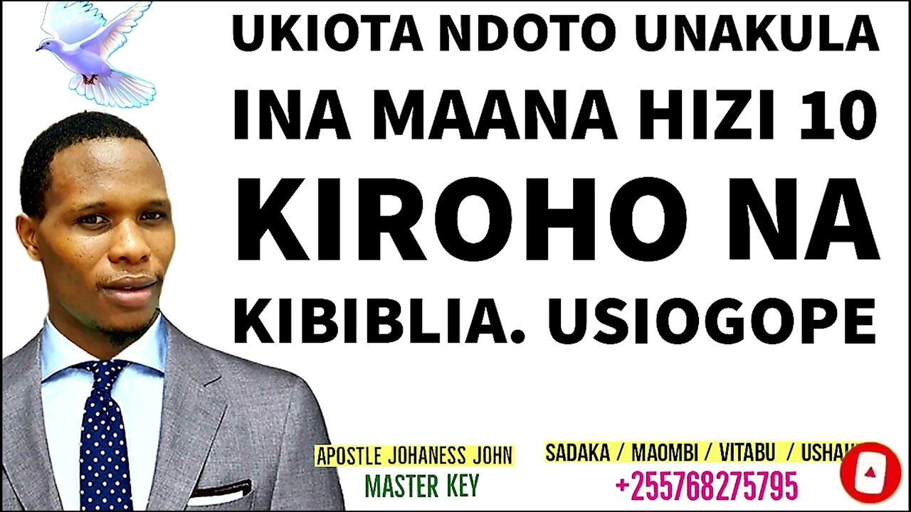 UKIOTA NDOTO UNAKULA INA MAANA HIZI 10 KIBIBLIA NA KIROHO USIPUUZE - Apostle Johaness John