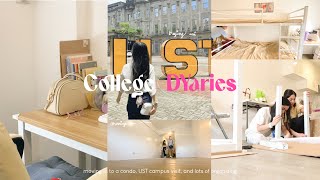 college DYaries ep.1 | moving in to a small condo for college + UST campus visit