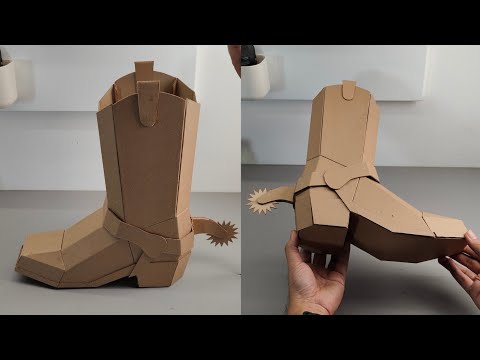 Cowboy Boots from Cardboard. Zero-Plastic DIY Craft