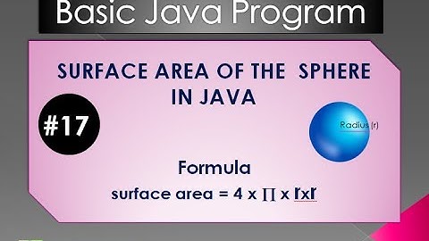 #17 Surafce Area of the Sphere in Java