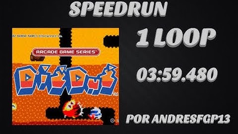 Dig Dug (namco) 1 Loop Speedrun Former World Record in 03:59.480 by andresfgp13