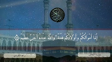 مَا أَصَابَ مِنْ مُصِيبَةٍ إِلَّا بِإِذْنِ اللَّه  - من سورة التغابن  - رعد الكردي تلاوة هادئة 🌿🌹