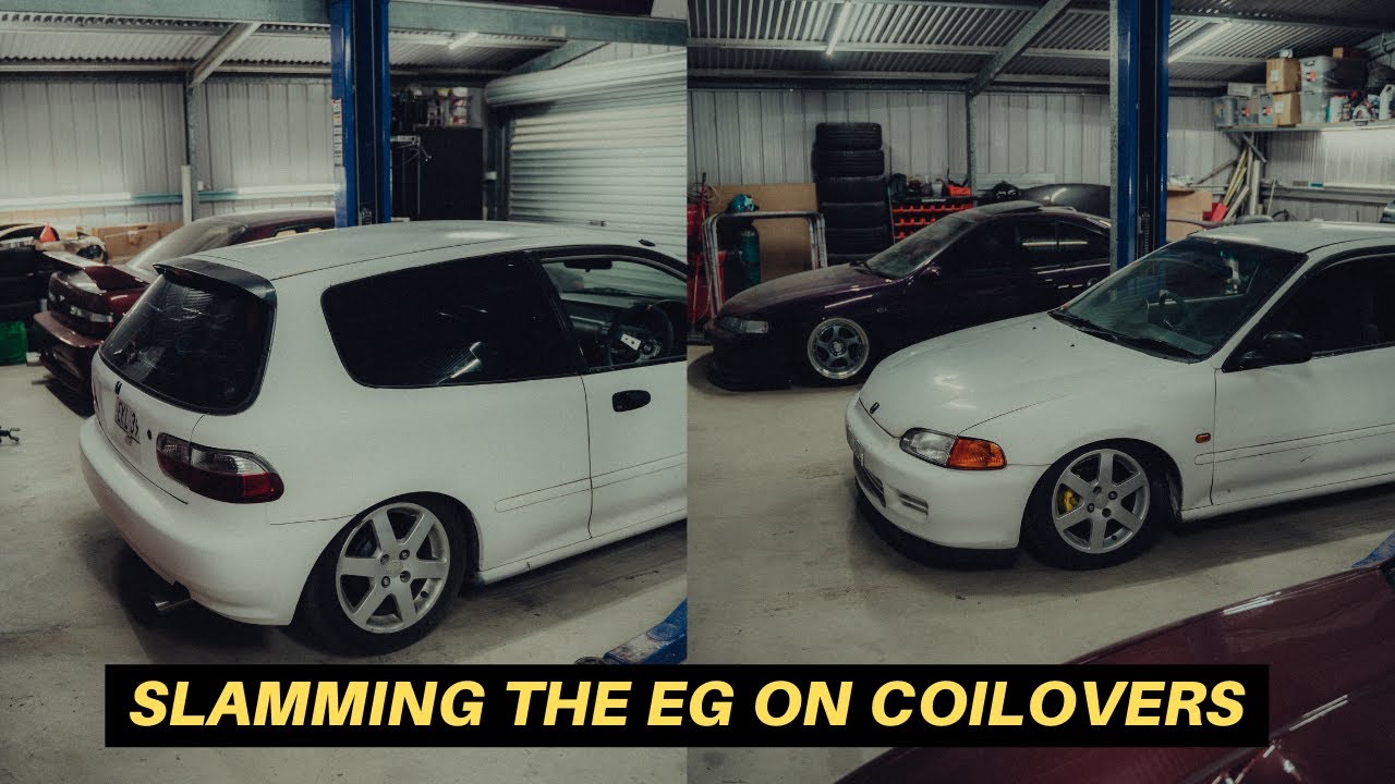 Slamming the EG CIVIC on coilovers!! YouTube