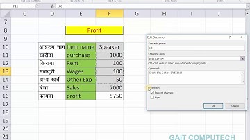 How to Use Scenario Manager in Ms excel in hindi 2007 2010 2013 2016